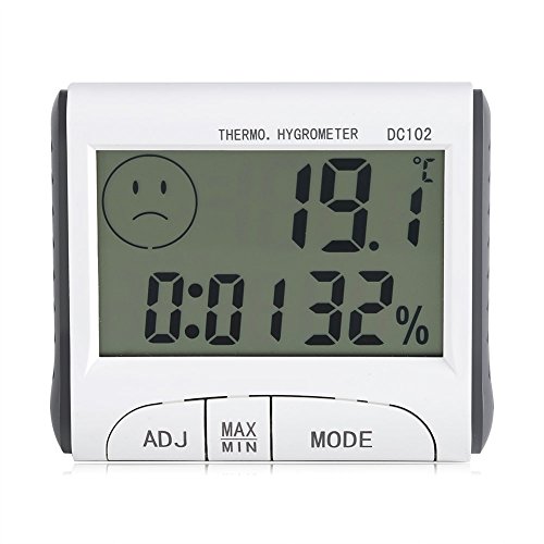 Fdit Termómetro Digital Temperatura LCD Casa Reloj Humedad Temperatura Tester LCD Higrómetro Termómetro Digital Interior Monitor de Humedad Medidor de Temperatura