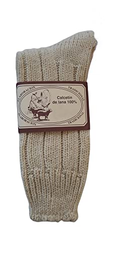 Ferretelix Calcetin de Lana merina artesanal talla 41-45 Lana de oveja, muy cálidos, calcetines artesanales de fabricación española