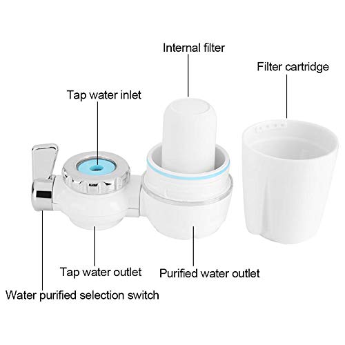 Filtro de Agua Del Grifo, Purificador de Agua Sistema de Filtro de Agua Potable Sobre Grifo Filtro de Agua Para Cocina de Baño, Color Blanco