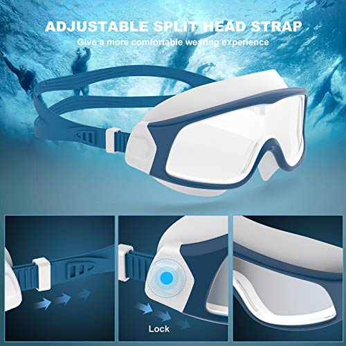 Funní Día Gafas de natación de visión panorámica, antivaho, protección UV, Gafas Natacion para adultos, hombre, mujer, jóvenes, adolescentes CF-16006