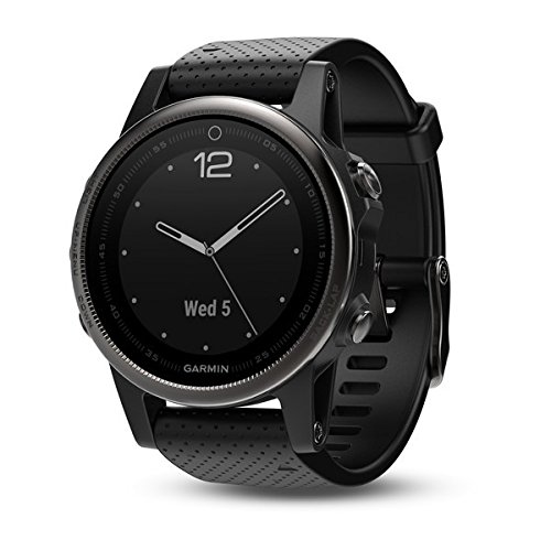 Garmin Fenix 5S Bluetooth Black Sport Watch – Sport reloj (Black, Polymer, Stainless Steel, Water resistant, silicona, 10 ATM)