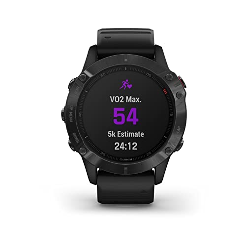 Garmin fēnix ​​6 Pro - Reloj GPS Multideporte con mapas, música, frecuencia cardíaca y sensores, Negro con Correa Negra (Reacondicionado)