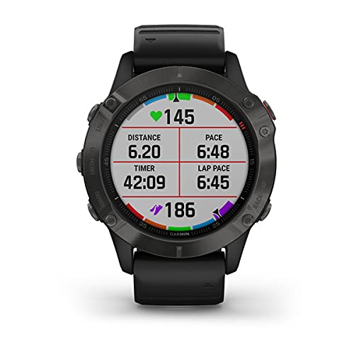 Garmin - Reloj GPS con Pulsómetro Fenix 6 Zafiro, Negro, L (010-02158-11)