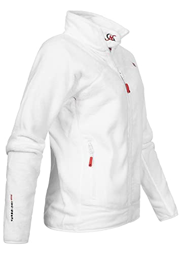 Geographical Norway UPALINE Lady - Suave Cálido Mujeres - Chaqueta Calida Invierno Suave Mujeres Caliente - Pullover Casual Tops Mangas Largas - Manga Larga Suéter Piel Blanco L