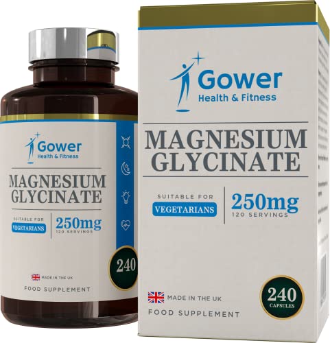 GH Glicinato de Magnesio 250mg | 240 Cápsulas Veganas | Tabletas de Bisglicinato de Magnesio de Alta Biodisponibilidad | Fabricado en Instalaciones con Licencia ISO | Sin OGM ni Gluten