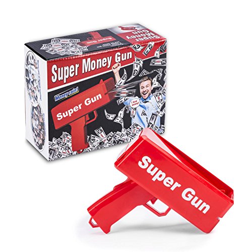 GOODS + GADGETS Super Money Gun Juguete de dinero, pistola de fiesta, revólver de billetes falsos para Supreme Fun