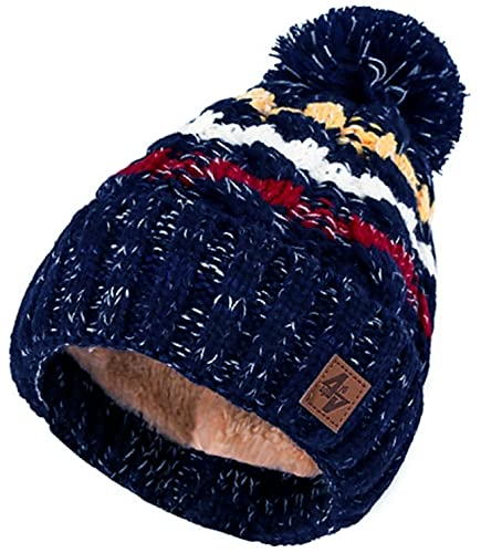 Gorro Morefaz Ltd de punto para hombre y mujer, de lana, estilo esquimal con pompón, ideal para invierno, para esquiar y para snowboard Lolly 4 regular