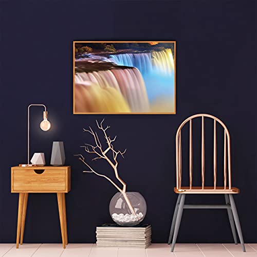 GREAT ART® Juego de 3 carteles – Cascadas internacionales – Tailandia Islandia Norteamérica Trópicos Colores pastel Diseño Decoración (Din A2 - 42 x 59,4)