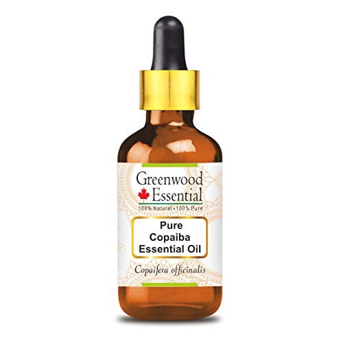 Greenwood Essential Puro Copaiba Aceite esencial (Copaifera officinalis) con gotero de vidrio Destilado al vapor de grado terapéutico 100% natural 15ml (0,50 oz)