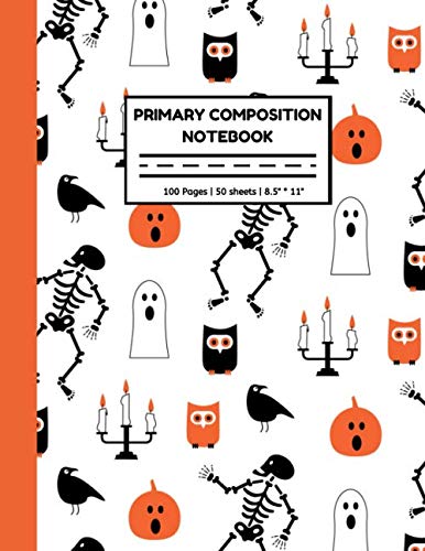 Halloween Primary Composition Notebook: Dia de los Muertos Skeletons - Day of the Dead | Grades k-2 Story Journal With Dotted Midline | Early ... Exercise Book | Halloween gifts for kids