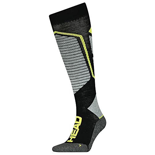 Head Ski Graphic Kneehigh Socks Calcetines de esquí, Black/White, 35 Regular Unisex Adulto