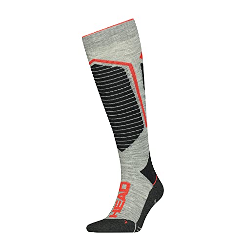 Head Ski Graphic Kneehigh Socks Calcetines de esquí, Grey Combo, 43 Regular Unisex Adulto