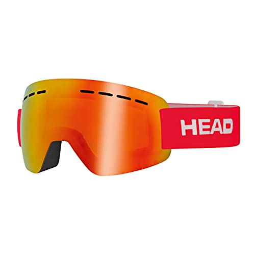 Head SOLAR FMR - Gafas de esquí y snowboard para adultos, unisex, color rojo