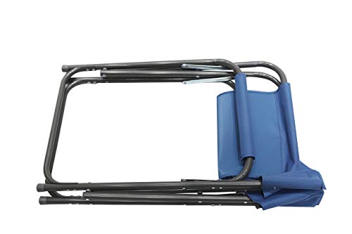 Homecall - Silla de camping plegable de aluminio con respaldo (azul)