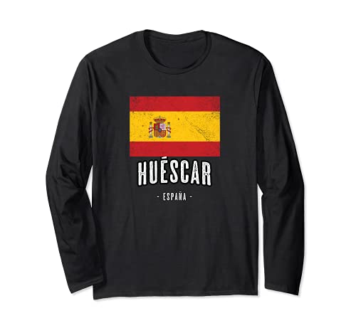 Huéscar España | Souvenir - Ciudad - Bandera - Manga Larga
