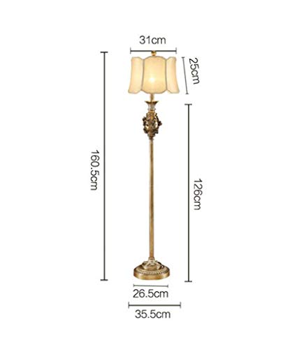 IGOSAIT Lámpara de pie Europeo Refrescante de estar Sala de Estudio luces del dormitorio tallado americana creativa Lámpara de pie / E27 (oro retro)