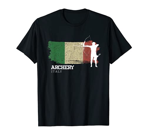 Italia Tiro con Arco Flecha Bandera Italiana Camiseta