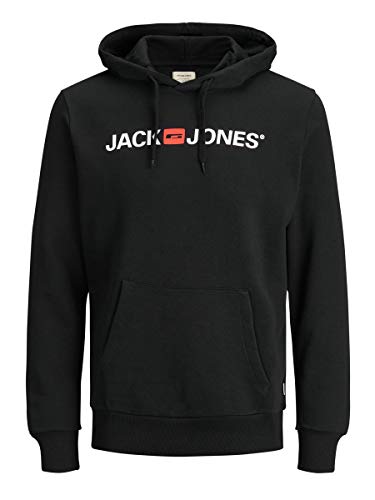 JACK & JONES Jjecorp Logo Sweat Hood Noos_12137054, Hombre, Negro (Black),M