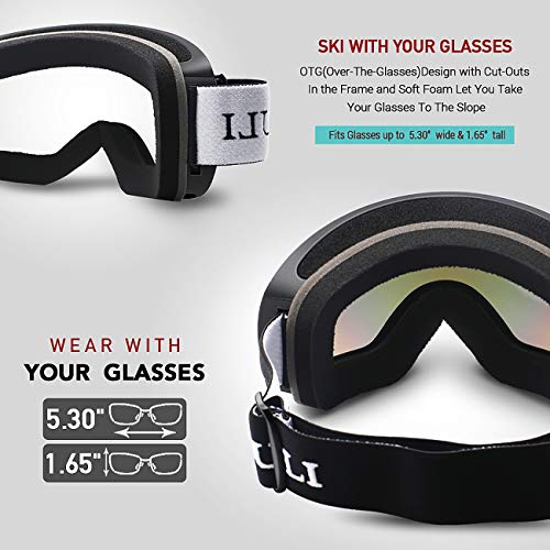 JULI Eyewear Gafas de esquí, esquí patinaje snowboard gafas con protección UV antivaho