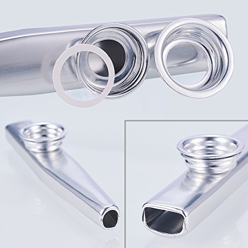 Kazoo de aleación de aluminio WANDIC y Kazoos de boca de diafragma de flauta de 3 membranas con caja de regalo vintage, plata