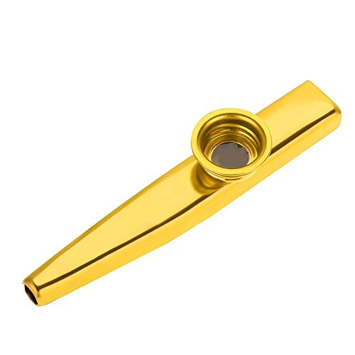 Kazoo para Niños, Durable Metal Kazoo Flauta Boca Accesorio de Instrumento de Música(Oro)