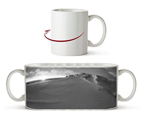 La Antártica efecto lago: negro/blanco como taza con diseño de 300 ml, de cerámica blanca, ideal como regalo o su nueva taza favorita.
