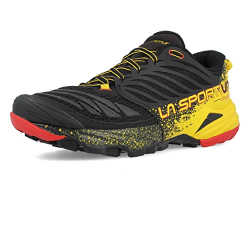La Sportiva Akasha Trail Running Calzado para Hombre, Multicolor (Red/Black/Yellow), 45 EU