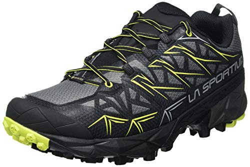 La Sportiva Akyra GTX, Zapatillas de Trail Running Hombre, Multicolor (Carbon/Apple Green 000), 43 EU