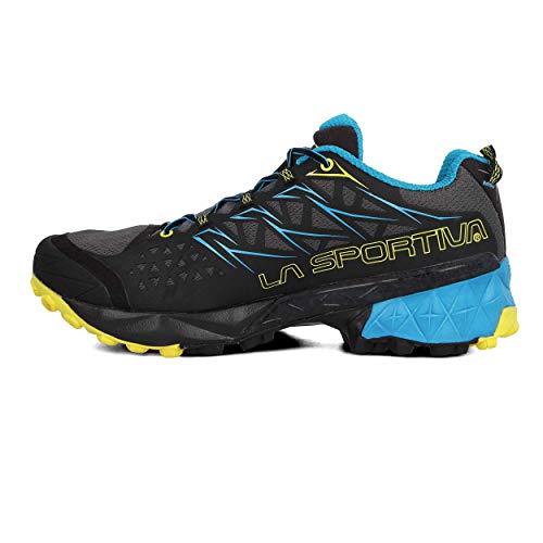La Sportiva Akyra, Zapatillas de Trail Running Hombre, Multicolor (Carbon/Tropic Blue 000), 43 EU