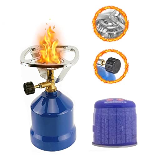 Lacosvi - Hornillo camping Gas Portátil Color Azul Con 1 Bombona de Gas 190g Perforable