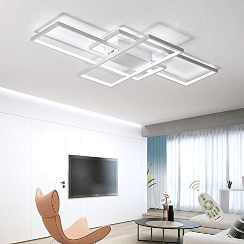 Lámpara LED de techo para salón moderna rectangular para comedor regulable mando a distancia pantalla de acrílico lámpara colgante lámpara de diseño rústico pasillo dormitorio baño habitaciones