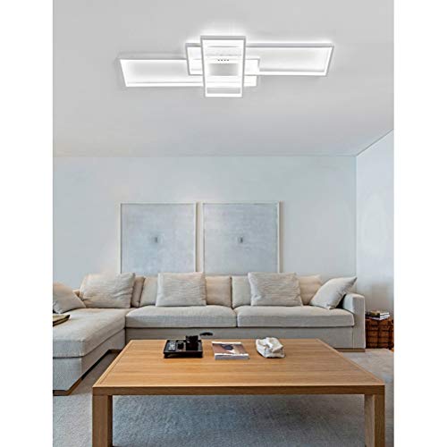 Lámpara LED de techo para salón moderna rectangular para comedor regulable mando a distancia pantalla de acrílico lámpara colgante lámpara de diseño rústico pasillo dormitorio baño habitaciones