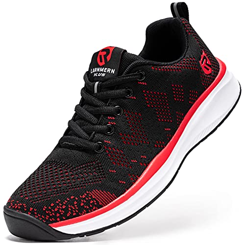 LARNMERN PLUS Zapatillas de Running para Hombre Antideslizante Zapatos para Correr y Asfalto Aire Libre y Deportes Calzado Ligero Transpirable（Rojo 42）