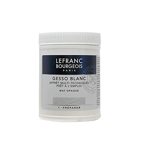 Lefranc & Bourgeois - gesso, aditivo para acrílico, preparador de superficie mate opaco, 500 ml, blanco