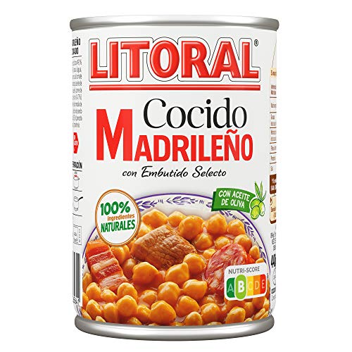 LITORAL Cocido Madrileño - Plato Preparado Sin Gluten - Pack de 6x440g - Total: 2.64kg