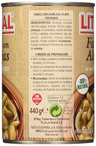 Litoral Fabes con Almejas - Paquete de 10 x 440 g - Total: 4.4 Kg