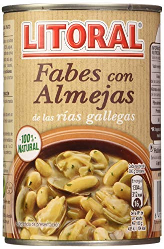 Litoral Fabes con Almejas - Paquete de 10 x 440 g - Total: 4.4 Kg