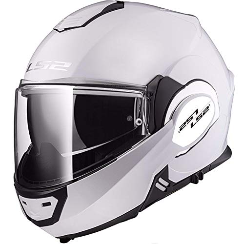 LS2, casco de moto modular VALIANT blanco, S