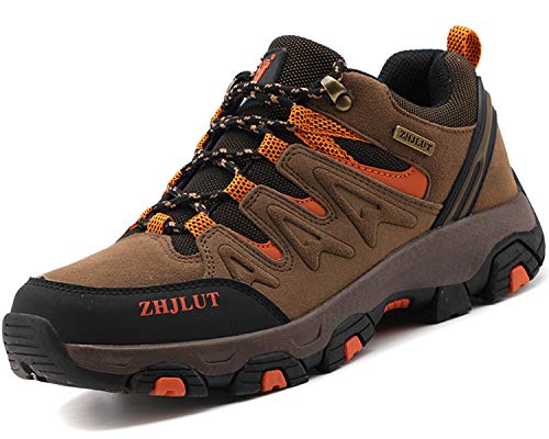 Lvptsh Zapatillas de Trekking para Hombre Botas de Montaña Zapatillas de Senderismo Calzado de Trekking Botas de Senderismo Antideslizantes AL Aire Libre Transpirable Sneakers,Marrón,EU47