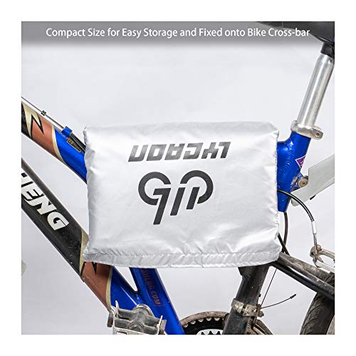 LYCAON Fundas para Bicicletas, 210D Poly Fabric UV Protection Impermeable Anti Dust Bike Rain Cover para Bicicletas de Carretera de Montaña, con Bolsa de Almacenamiento (For 29'' Bike/Plata)