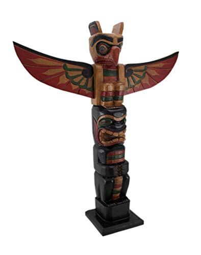 Madera estatuas 20 pulgadas de alto estilo de la costa noroeste de madera Totem Pole modelo # 69052