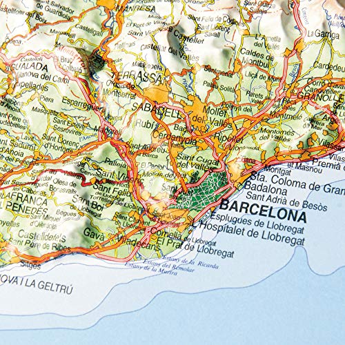 Mapa en relieve de Cataluña: Escala 1:800.000