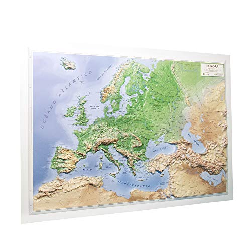 Mapa en relieve de Europa físico: Escala 1:11.000.000