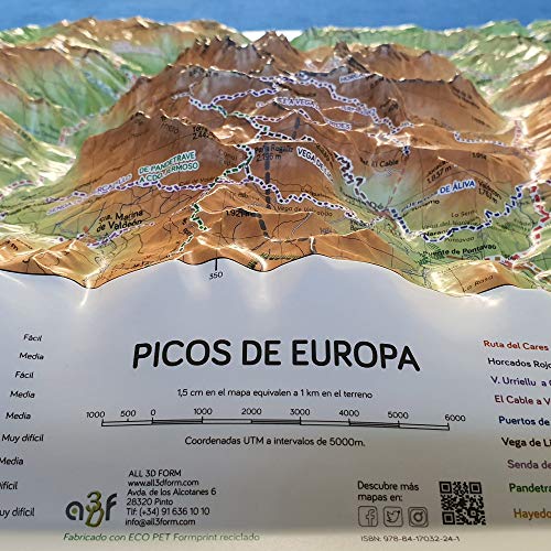 Mapa en relieve de los Picos de Europa: Escala gráfica