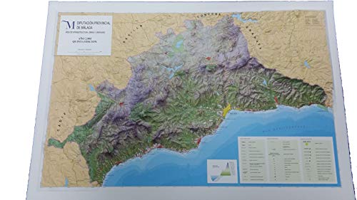 Mapa en relieve de Málaga: Escala 1:200.000