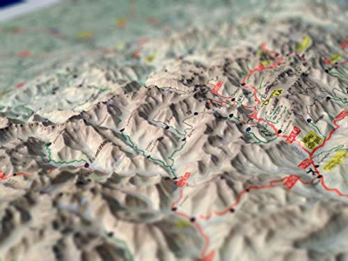 Mapa en relieve del Principado de Andorra: Escala 1:350.000