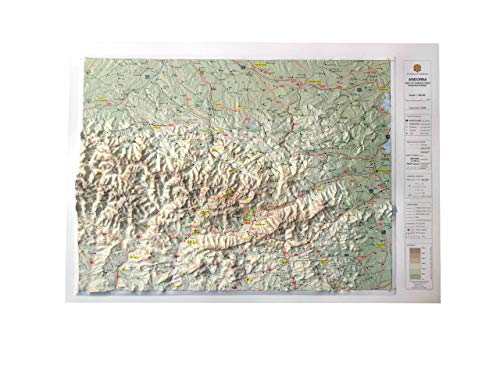 Mapa en relieve del Principado de Andorra: Escala 1:350.000