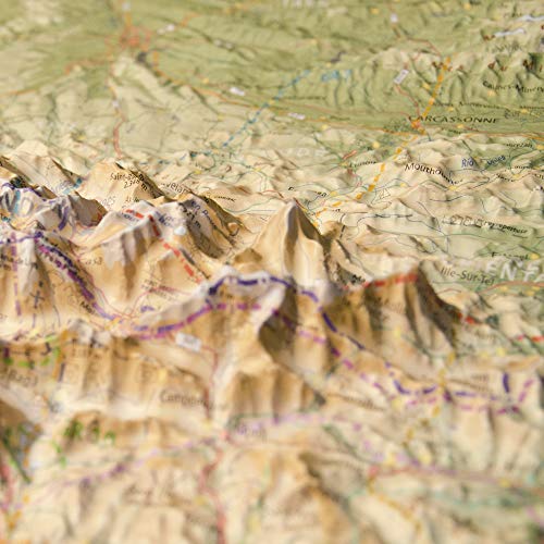 Mapa en relieve Pirineos
