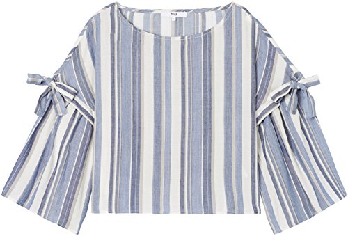 Marca Amazon - find. Camisa Mujer, Azul (Blue Stripe), 36, Label: XS