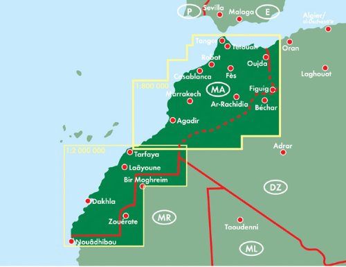 Marruecos, mapa de carreteras. Escala 1:800.000 / 1:2.000.000. Freytag & Berndt.: Wegenkaart 1:800 000 / 1:2 000 000: 175 (Auto karte)